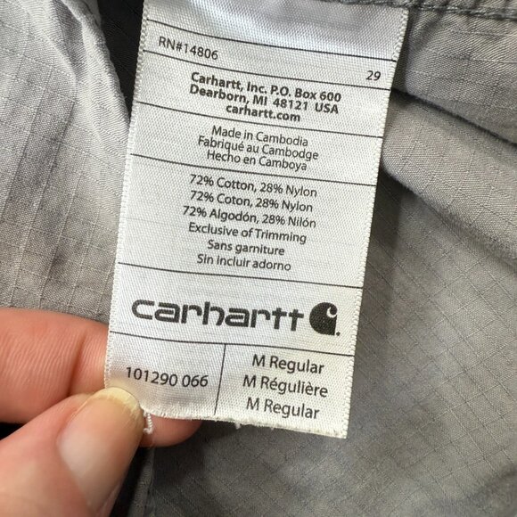 Carhartt Force Mandan Shirt Men M Gray Ripstop Nylon Cotton Long Sleeve Solid - Picture 6 of 16